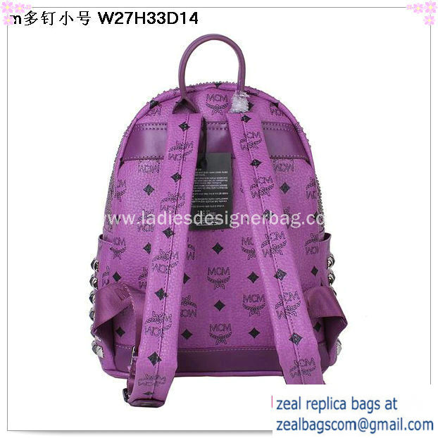 High Quality Replica MCM Small Stark Front Studs Backpack MC4237S Purple